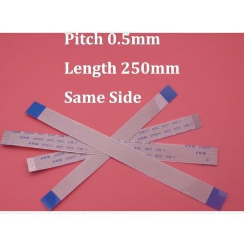 5PCS FFC/FPC Flat Flex Cable 13Pin 23Pin 33Pin 43Pin Same Side 0.5mm Pitch AWM VW-1 20624 80C 60V Length 25cm