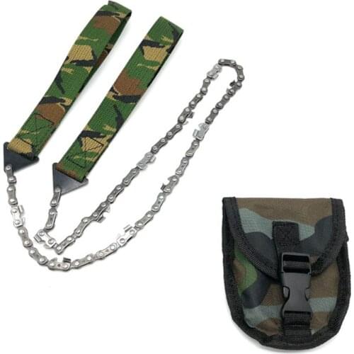 Portable Survival Chain Saw Chainsaws Emergency Camping Hiking Tool Pocket Hand Tool Pouch Outdoor Pocket Chain Saw