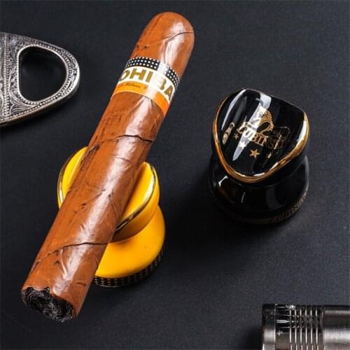 Portable Ceramic Cigar Holder Pocket Cigar Ashtray Holder Travel Smoking Holder Rest Cigarette Ashtray Cigar