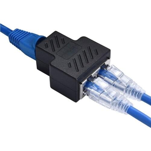 Practical RJ45 Splitter Adapter Port CAT5/6 LAN Ethernet Cable High Performance 1 to 2 Ways Dual Female Switching ONLENY