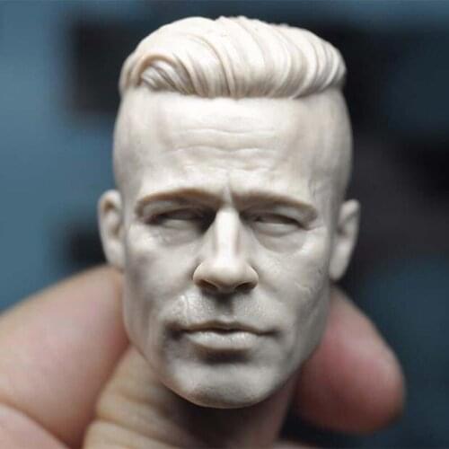 Blank 1/6 Scale Mohawk Brad Pitt Fury Head Sculpt Unpainted Fit 12" Figure