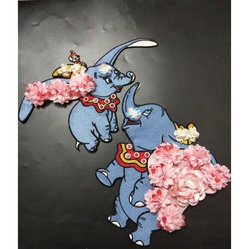 Cartoon Baby Elephant for Children Stitched Home Casual Wear Denim T-shirt Patch Clothing Accessories DIY Handmade Accessories