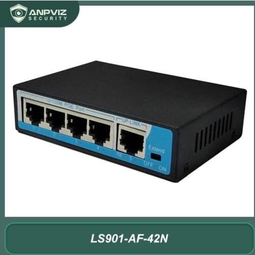 Anpviz 4 Ports PoE Switch/Injector Power over Ethernet IEEE802.3at/af Network Switch for IP Camera wireless AP