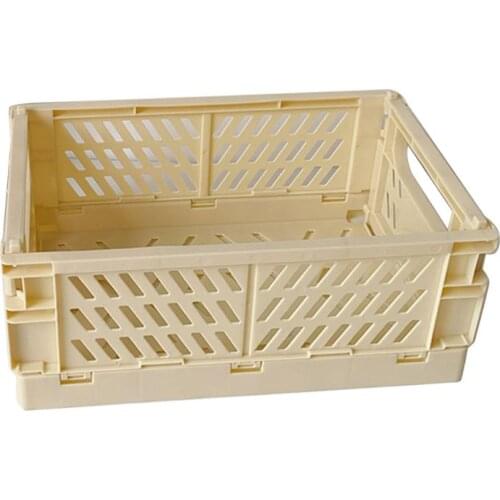 Collapsible Crate Plastic Folding Storage Box Basket Utility Cosmetic Container Desktop Holder