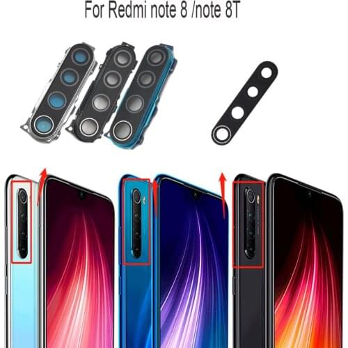 New Back Camera Glass Lens For Xiaomi Redmi Note 8 8T Rear Camera Glass Frame With Adhesive Sticker Glue