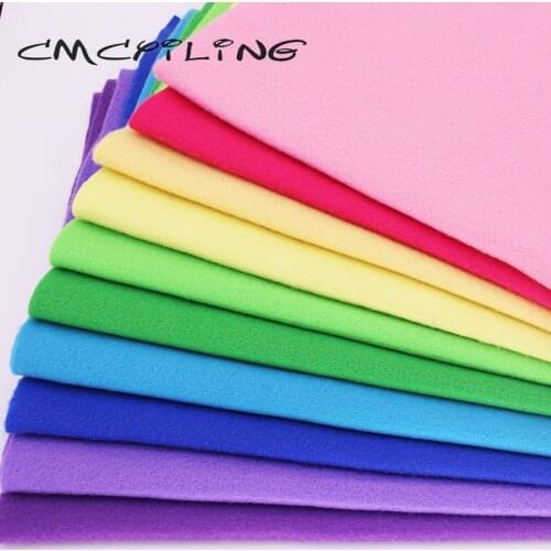 CMCYILING 10 Pcs/Lot Patchwork Soft Felt Fabric For Needlework DIY Sewing Dolls Crafts Polyester Cloth 45*55CM