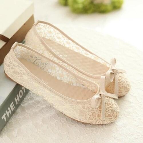 Lace Flat Womens Shoes Black Work Shoes Driving Bean Shoes Ballet Shoes Cloth Shoes Women Luxury Shoes Women Designers