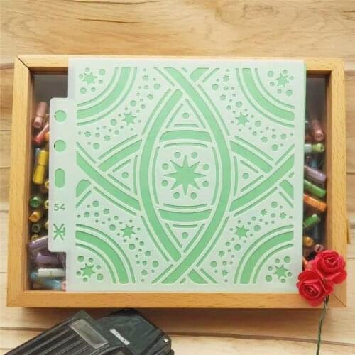 13x14cm Stars Aperture Scrapbook Stencils Spray Plastic Mold Shield DIY Cake Hollow Embellishment Printing Lace Ruler Valentine