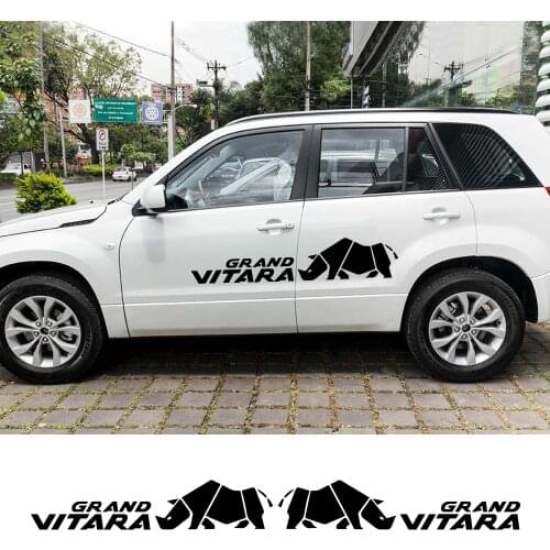2pcs For Suzuki Grand Vitara AT MT 4X4 OFF ROAD Car Door Body Sticker Sport Styling Stripe Auto Both Side Decals Car Accessories