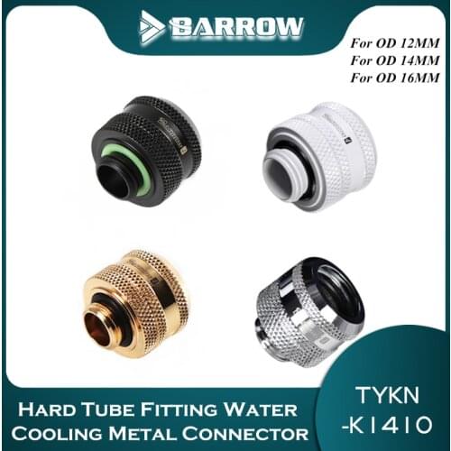 8PCS Barrow Hard Tube Fitting Water Cooling Metal Connector G1/4'' OD12mm 14mm OD16mm Hand Compression Brass Fitting TYKN