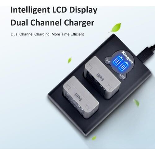 KingMa BLN-1 Li-ion Battery (2pcs ) and USB LCD Display Dual Charger Kit For Olympus BLN-1 Battery E-M1 E-M5 E-P5 E-M5 Mark II