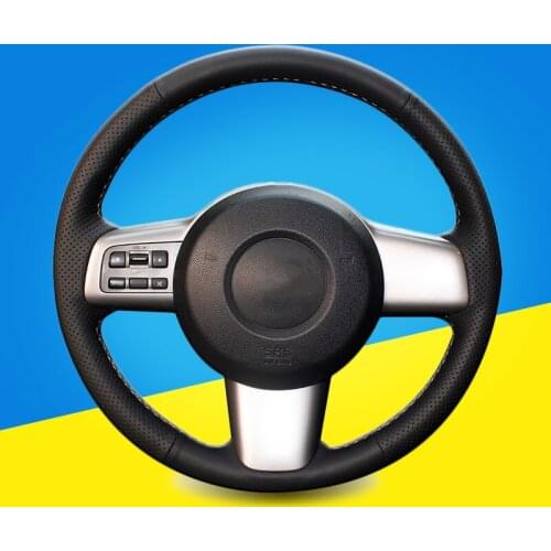 Car Braid On The Steering Wheel Cover for Mazda 2 2008-2014 Auto Braid Steering Wheel Covers Interior Accessories Car-styling