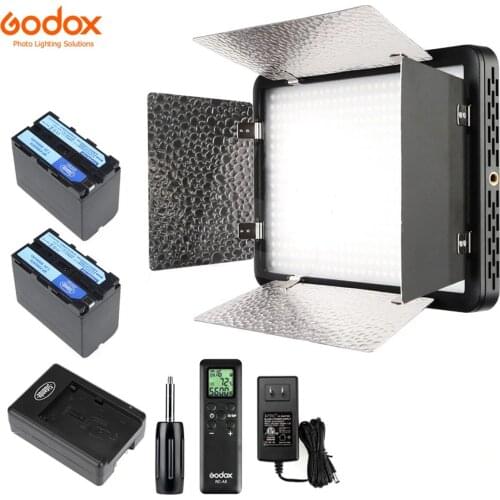 Godox LED500LRC 3300-5600K 500 LED Video Light Lamp + Remote for DV Camcorder Camera +2x NP970 Battery+ Charger