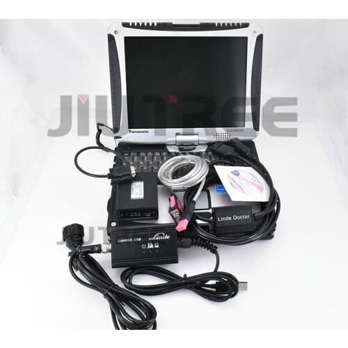 JIUTREE forLinde forklift truck Canbox Doctor Diagnostic Cable Service Box with forJudit 4 Jungheinrich Incado software2in1+CF19