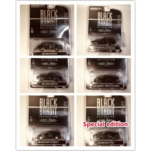 GreenLight 1/64 Black Bandit Collection Ford Mustang Escort/Chevrolet Corvette/Plymouth Die Cast Model Car Collection Limited