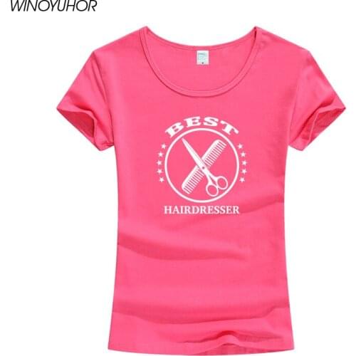 Summer Women Tshirt Best Hairdresser Funny Printed Barber T Shirt Cotton Fashion Short Sleeve Scissors Girl Tops Tee