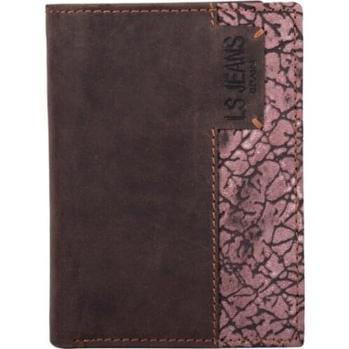 Mens wallet, book type, card holder and wallet with card holder in cowhide