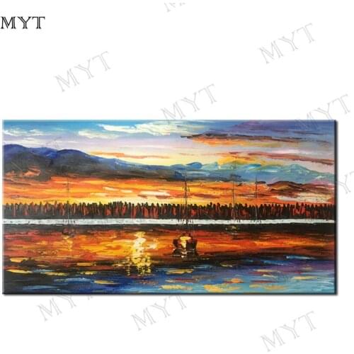 MYT Hand Painted Large Size Abstract Canvas Oil Painting Abstract Flower Wall Picture Living Room Bedroom Home Wall Art Unframe
