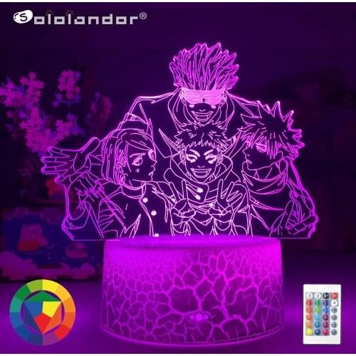 Newest Anime Lamp Satoru Gojo Team Light Jujutsu Kaisen Led Night Light for Birthday Gifts Jujutsu Kaisen Group Satoru Gojo Lamp