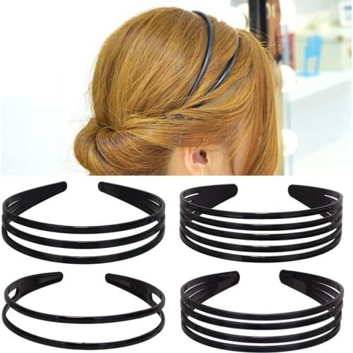 Popular Hair Hoop Headband Wide Plastic Comfortable 1PC Hair Band Strip Black Hair Accessory