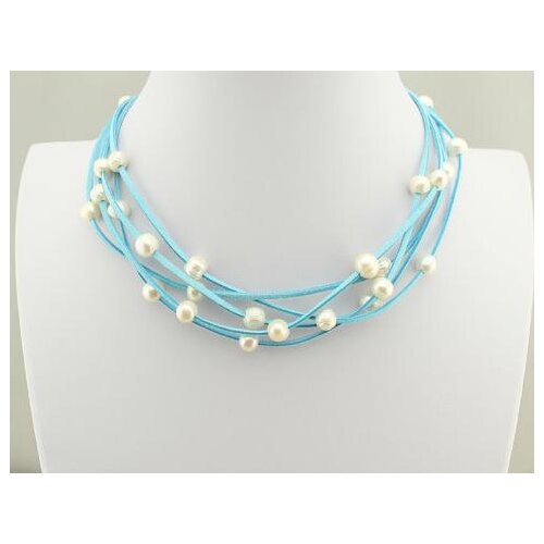 Perfect Multi Strand Pearl Necklace Genuine Real Leather Freshwater Pearl Necklace Handmade Jewelry Hot Sale