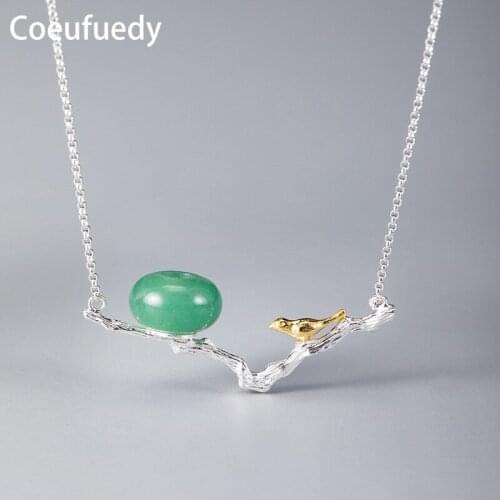 925 sterling silver Charms Necklace Jewelry for Women Natural Jade Cute Bird Pendant Necklace Light Luxury Jewelry 2020 Gift