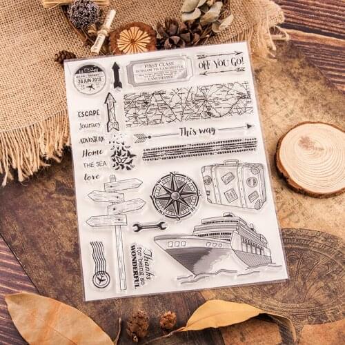 Map compass Transparent Clear Silicone Stamp/Seal for DIY scrapbooking/photo album Decorative clear stamp sheets A1523