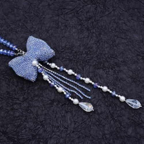 Luxury Bowknot Hanging Pendant In Auto Decor Lucky Car Ornament Mini Car Accessory Interior For Girls