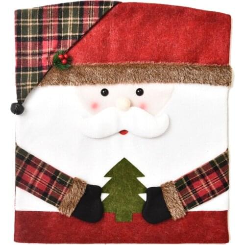Christmas Chair Cover Creative Cute Santa Claus Gift Package Chair Cover Christmas Restaurant Home Chair Xmas Decoration