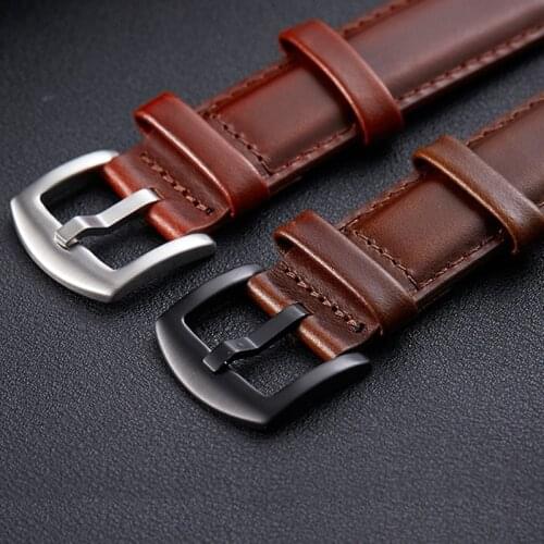 Watchband Strap Silver Black Brushed 316L Stainless Steel Metal Watch Buckle Clasp Accessories for Panerai 18mm 20mm 22mm