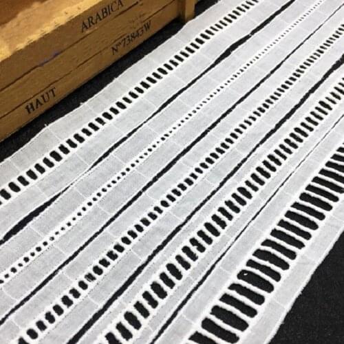 Wide 2.1/3/3.5cm cotton polyester Lace Trim Ribbon Apparel Sewing/Fabric DIY craft Garment Decor stairs checks white