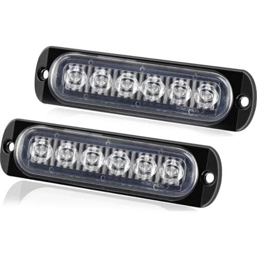 6 LEDs Warning Lights for Car SUV Van Truck 2PC DC 12V-24V Truck Trailer Side Marker Indicators Light