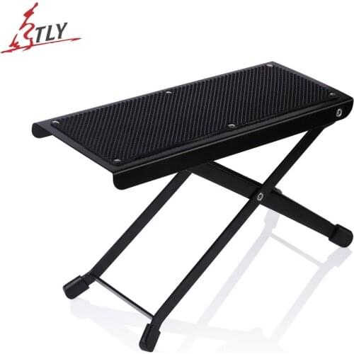 Folding Guitar Pedal Anti-Slip Foot Rest Stand Height Adjustable Metal Footboard for Guitar Drum Cajon Guitar Accessories