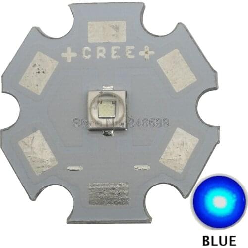5x Cree 3W XPE2 XP-E2 Blue Color 470nm - 475nm High Power LED Emitter Diode on 8mm/ 10mm/ 12mm/ 14mm/ 16mm/ 20mm PCB