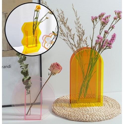 Ваза Для Цветов Acrylic Flower Vase Colorful Modern Contemporary Design Floral Container Decoration For Home Office Xh8z