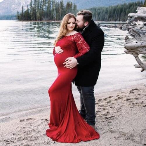 Vetement femme 2020 Women Pregnants maternity clothes dress Photography Props Off Shoulder Sleeveless Maternity Solid Dresses