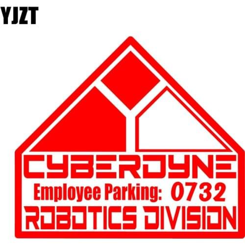 YJZT 13.2CM*11.5CM Cyberdyne Employee Parking Car Stickers Funny PVC Decal 12-0902