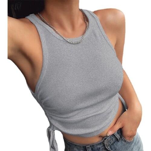 YSDNCHI Knitted Ribbed Solid Vest Women Casual Basic Skinny Tank Sleeveless Cottons Sexy Ladies Summer Off Shoulder Crop Tops