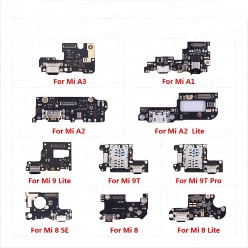 For XiaoMi Mi 9T Pro 9 8 SE A3 A1 A2 Lite Power Charger Dock USB Charging Port Plug Board Microphone Mic Flex Cable