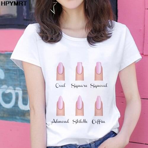 2020 New summer t shirt women fashion personality Nail art printed fun casual short-sleeve Harajuku T-shirt female tops clothing