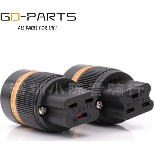 Viborg IEC320 C20 Pure Copper Female Power Connector Socket Electric Power Inlet Receptacle AC250V 20A Silver Gold Rhodium 1PC