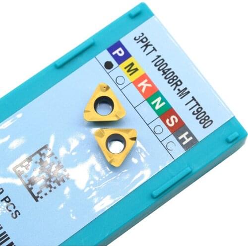 10pcs 3PKT100408R M TT9080 Carbide Insert CNC Lathe Tool 3pkt 100408 CVD+PVD Milling Tool Hard Alloy