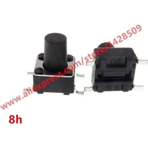 200PCS SMD Switch 6X6X8mm 4Pin Tactile Tact Push Button Micro Switch Self-reset Switches