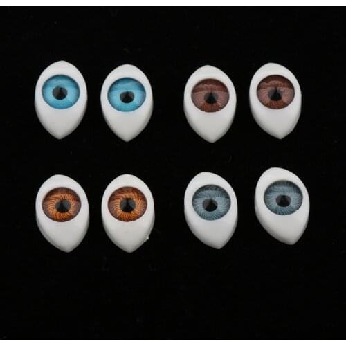4 Color Oval Hollow Back Plastic Eyes For Doll Mask DIY 6mm 8pcs/set