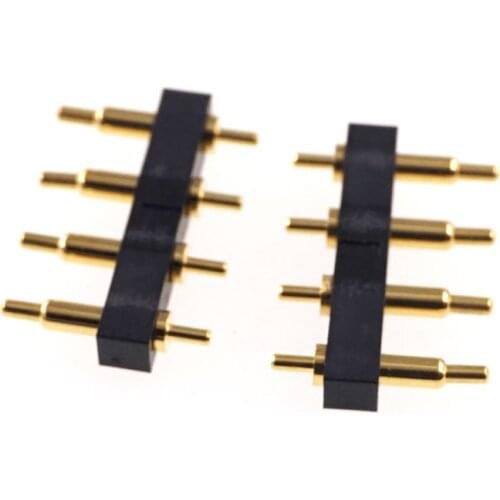 5pcs Spring Loaded Pogo Pin Connector 4 Pin 4.0 mm Pitch 8.0 mm Height Through Holes PCB Vertical Single Row 4 Poles 2A 36V Rate
