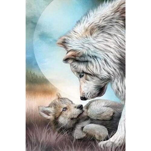 5D Diy Diamond Paintings Animal Fox Mother/Kids Embroidery Pattern 3d Cross Stitch Kits Wall Stickers crafts Decoration ra4335