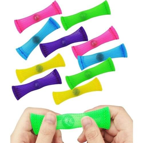 Marbles Ball Autism ADHD Anxiety Therapy Toys EDC Stress Relief Hand Fidget Toys Braided Mesh Easy Bend With Marble Sensory Toys