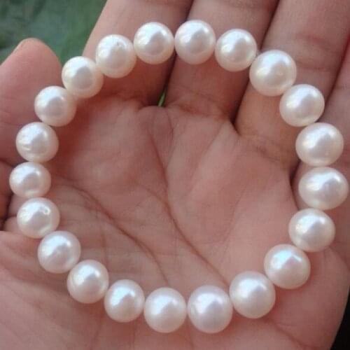 Real White Freshwater Pearl Bracelet Elastic Bracelets for Women Gift