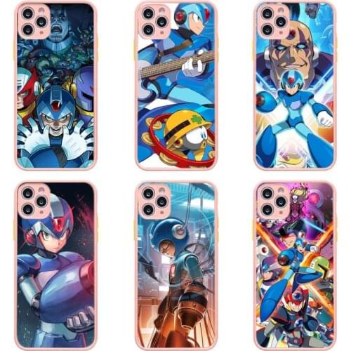 Megaman Mega Man X Rockman ZX Advent Phone Case Pink Transparent Matte For IPhone 7 8 11 12 S Mini Pro X XS XR MAX Plus Shell