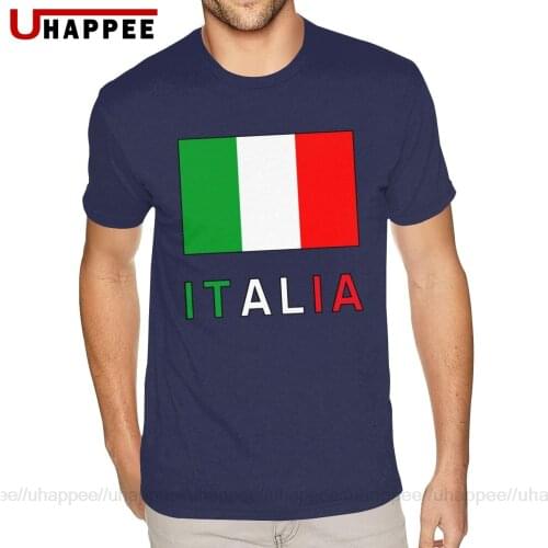 Cheap Graphic Italia Italian Italy Flag Shirt Mens Personalized Short Sleeves Blue Round Neck T Shirt
